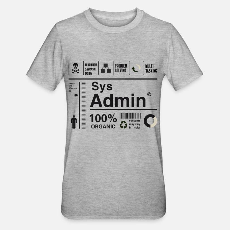 administrateur système ordinateur nerd pc kit programmeur humour lo - T-shirt polycoton Unisexe - gris chiné