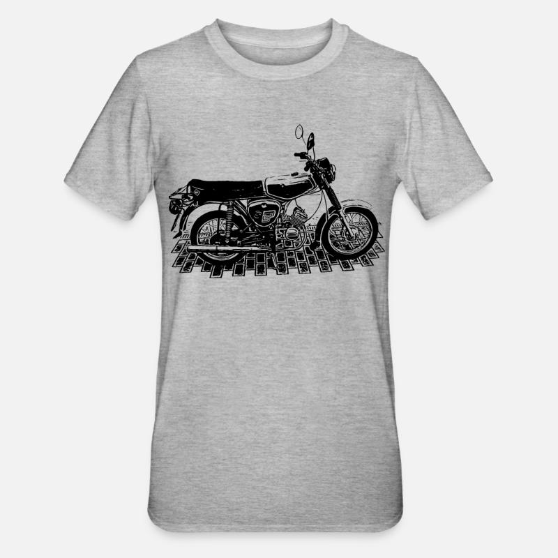 S51 - DDR-Motorräder - Unisex Polycotton T-Shirt - Grau meliert