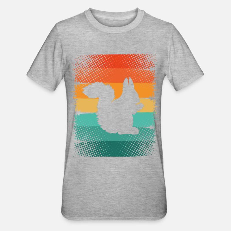 Eichhörnchen - Unisex Polycotton T-Shirt - Grau meliert