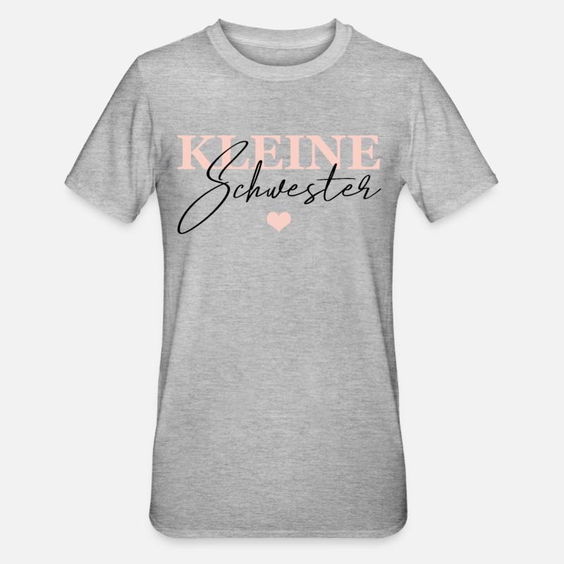 Kleine Schwester - Unisex Polycotton T-Shirt - Grau meliert