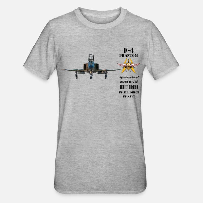 F-4 Phantom - Unisex Polycotton T-Shirt - heather grey