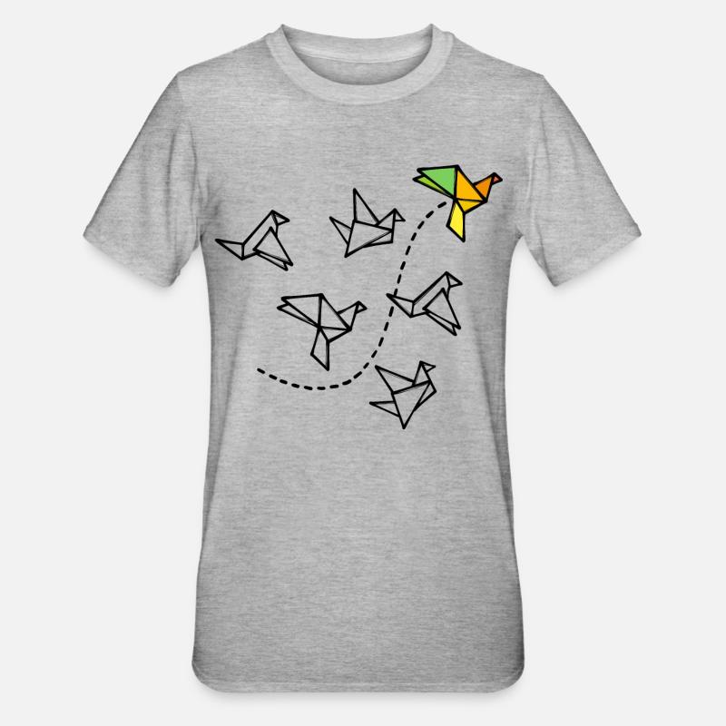 Polygon Creative Abstract Art Geometry - Unisex Polycotton T-Shirt - heather grey