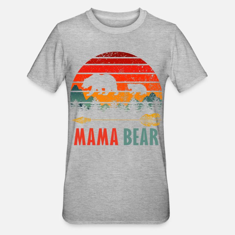 maman ours - T-shirt polycoton Unisexe - gris chiné