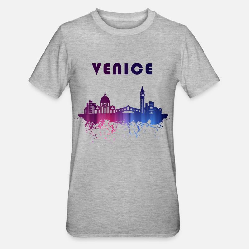 Motif éclaboussures d'horizon de Venise. - T-shirt polycoton Unisexe - gris chiné