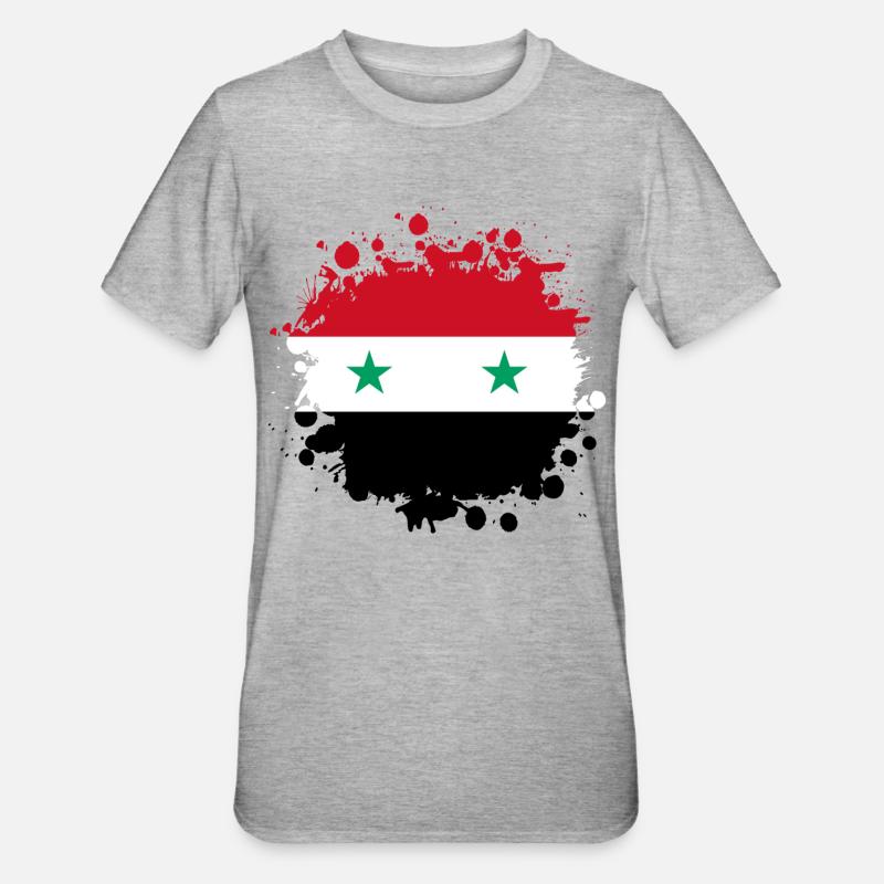 Blob drapeau de la Syrie - T-shirt polycoton Unisexe - gris chiné