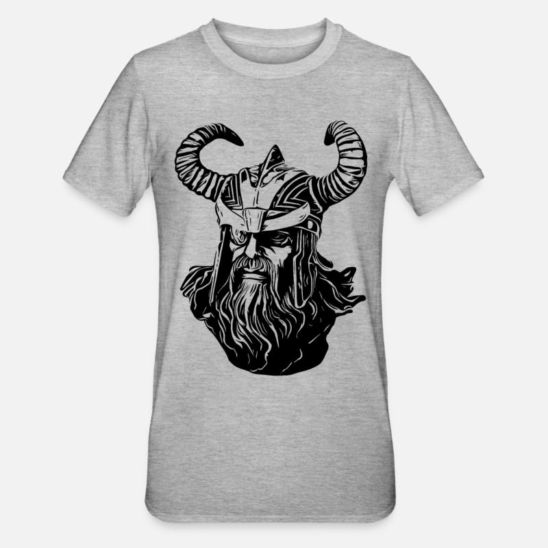 Odin Wikinger - Unisex Polycotton T-Shirt - Grau meliert