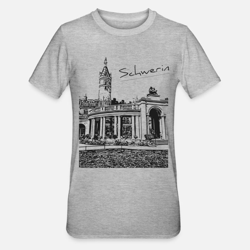 Schwerin Schweriner Schlossgarten - Unisex Polycotton T-Shirt - Grau meliert