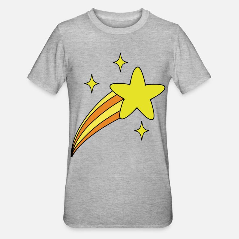Stern mit Schweif - Unisex Polycotton T-Shirt - Grau meliert