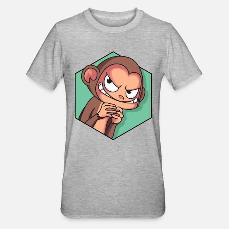 Cunning monkey | Funny monkey - Unisex Polycotton T-Shirt - heather grey