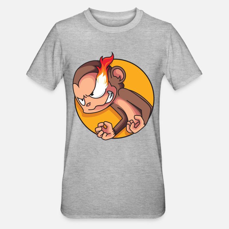 Rage-Monkey - Unisex Polycotton T-Shirt - heather grey