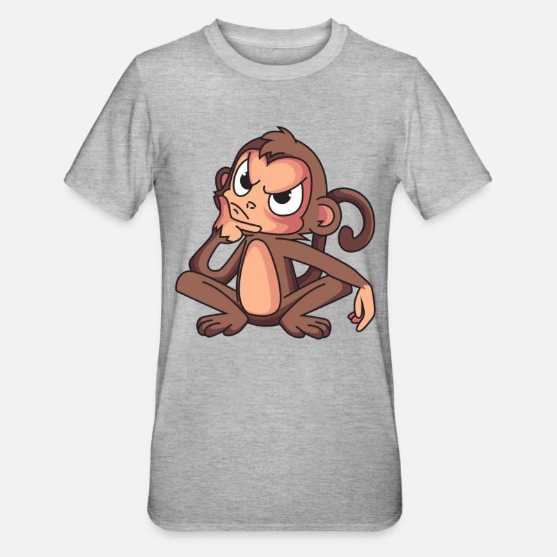 Singe intelligent - T-shirt polycoton Unisexe - gris chiné