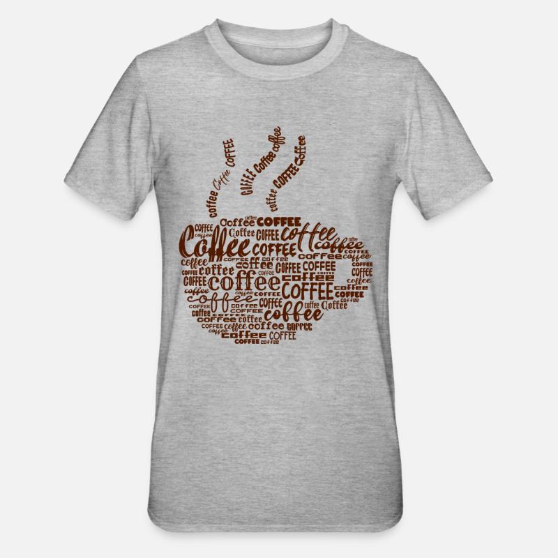 Kaffeetasse Kaffee Kaffeetrinker Kaffeeliebhaber - Unisex Polycotton T-Shirt - Grau meliert