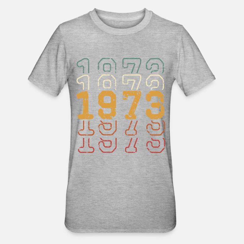 1973 - T-shirt polycoton Unisexe - gris chiné