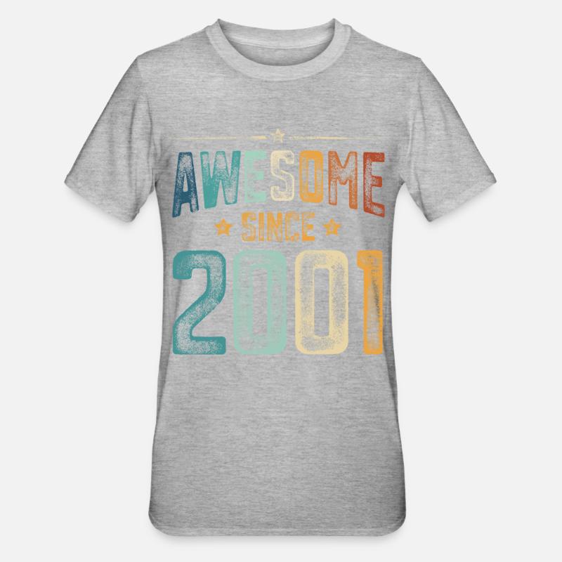 2001 Naissance Année de naissance - T-shirt polycoton Unisexe - gris chiné
