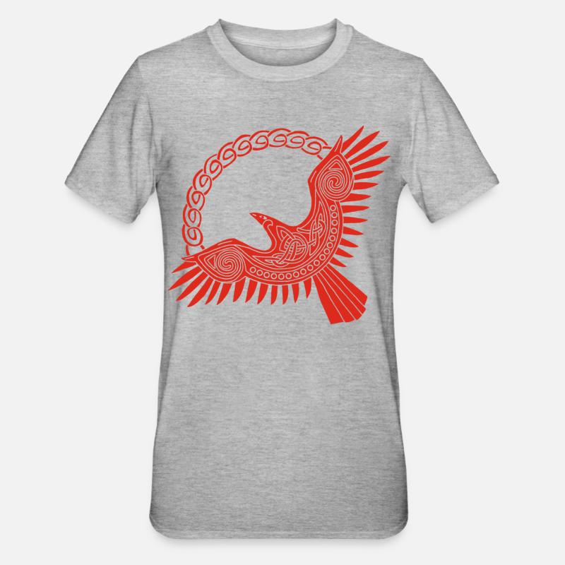 red viking eagle - Unisex Polycotton T-Shirt - heather grey