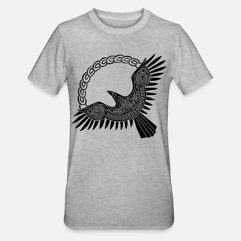 black viking eagle - Unisex Polycotton T-Shirt - heather grey