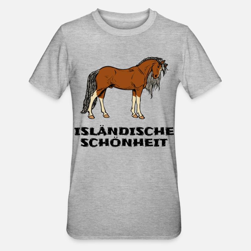 Isländer Pferde Statement Islandpferde Pferdenarr - Unisex Polycotton T-Shirt - Grau meliert