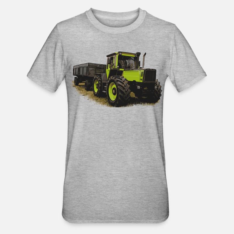 MB trac 1600 turbo avec remorque - T-shirt polycoton Unisexe - gris chiné