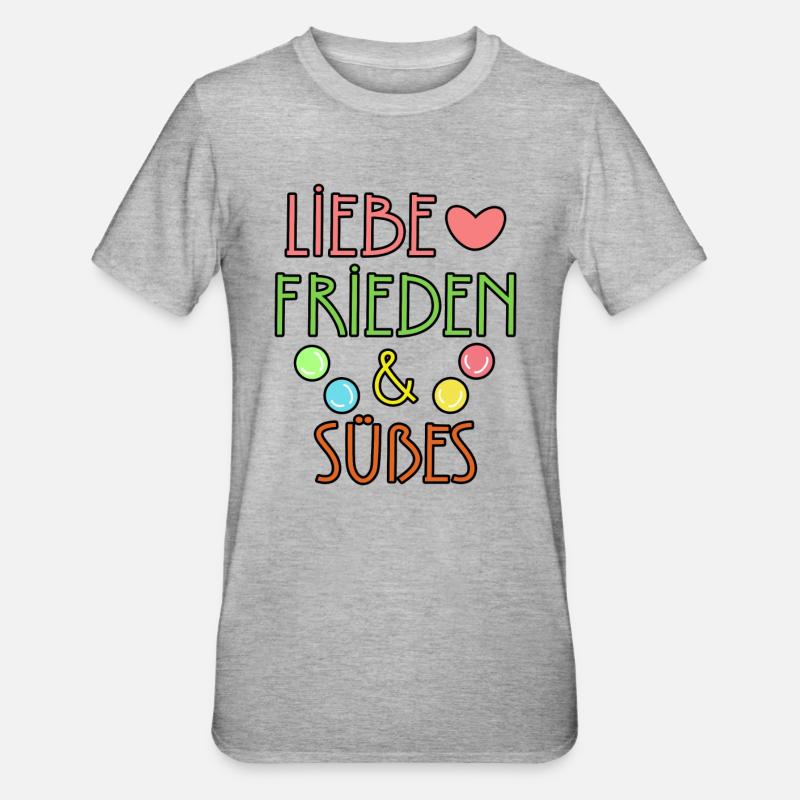 Dessert Heart Candy Sweets Déclaration - T-shirt polycoton Unisexe - gris chiné