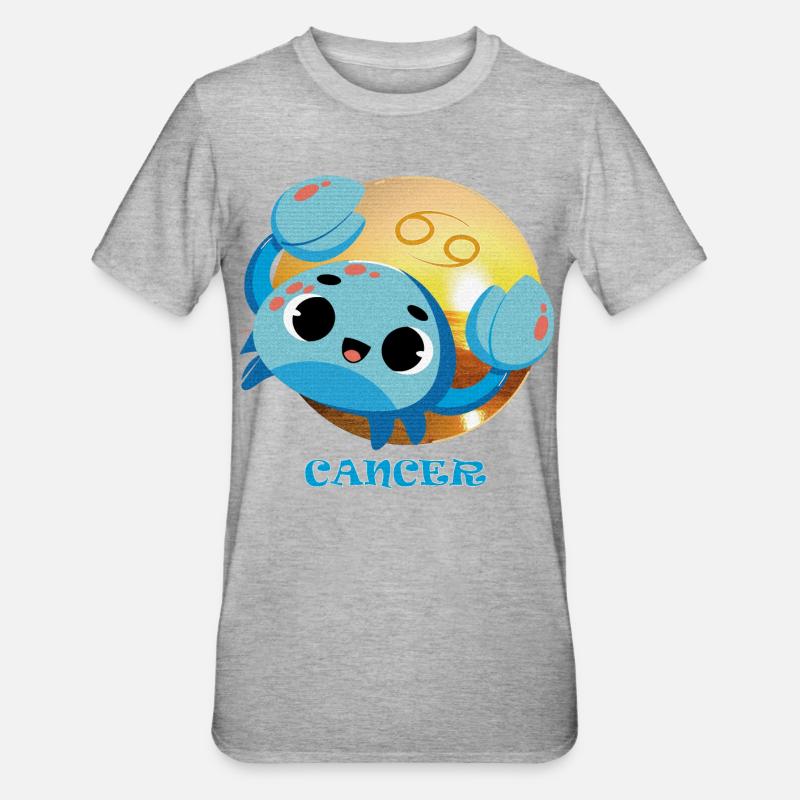 Sternzeichenkrebs - Unisex Polycotton T-Shirt - Grau meliert