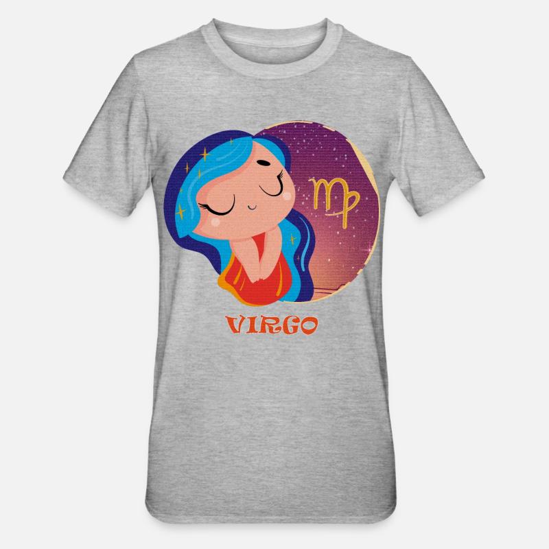 Signe du zodiaque Vierge - T-shirt polycoton Unisexe - gris chiné