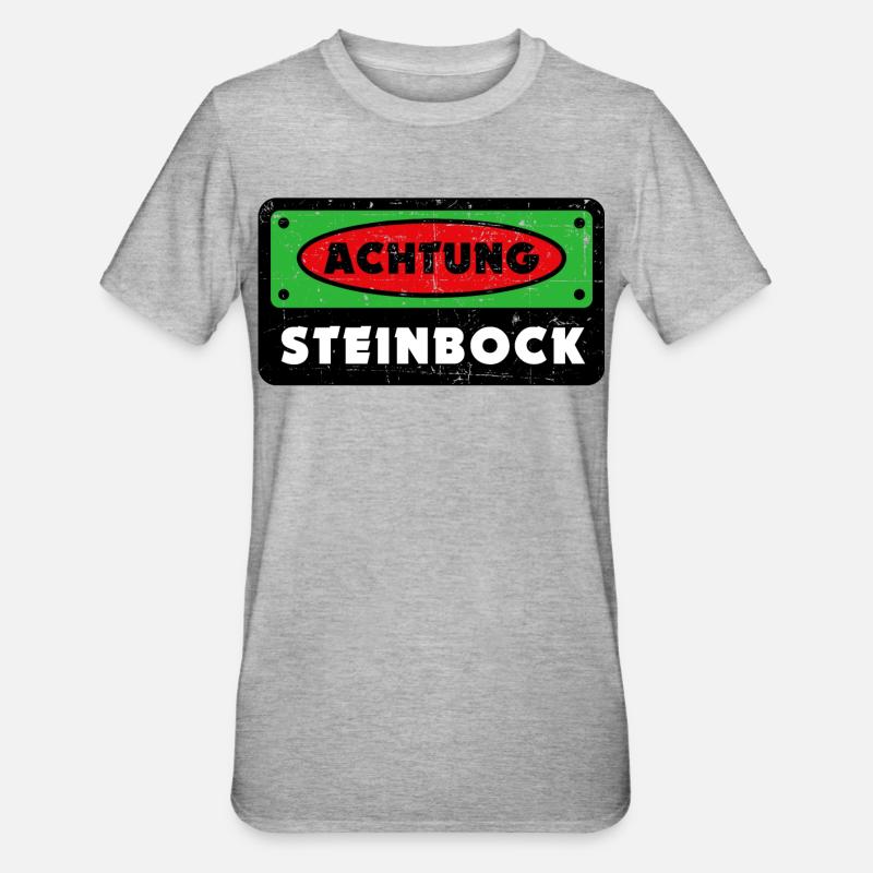 Steinbock Astrologie Tierkreis Statement Gezeiten - Unisex Polycotton T-Shirt - Grau meliert