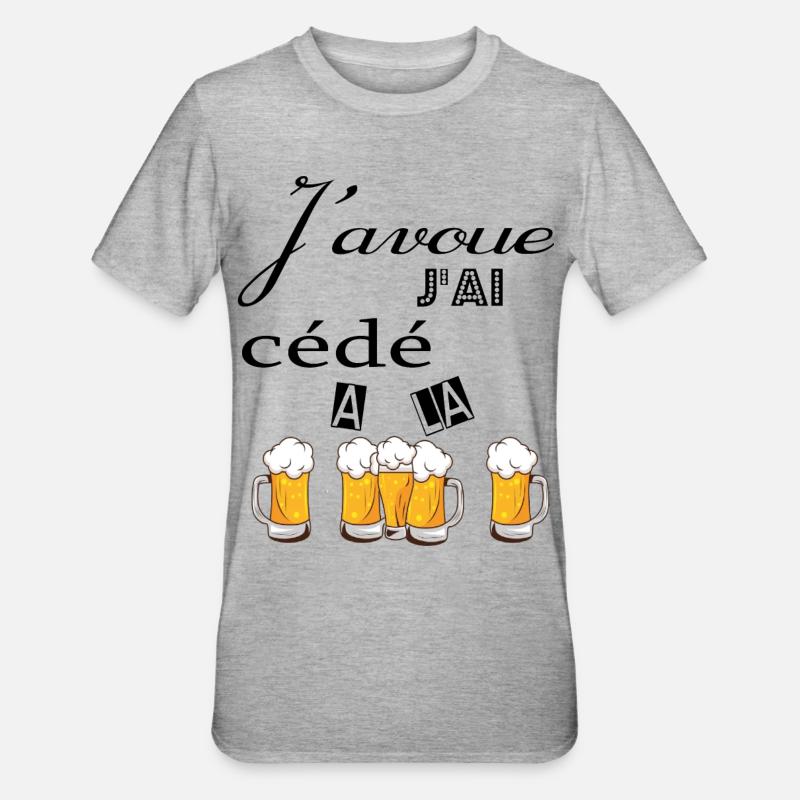 J''ai cédé à la pression - T-shirt polycoton Unisexe - gris chiné