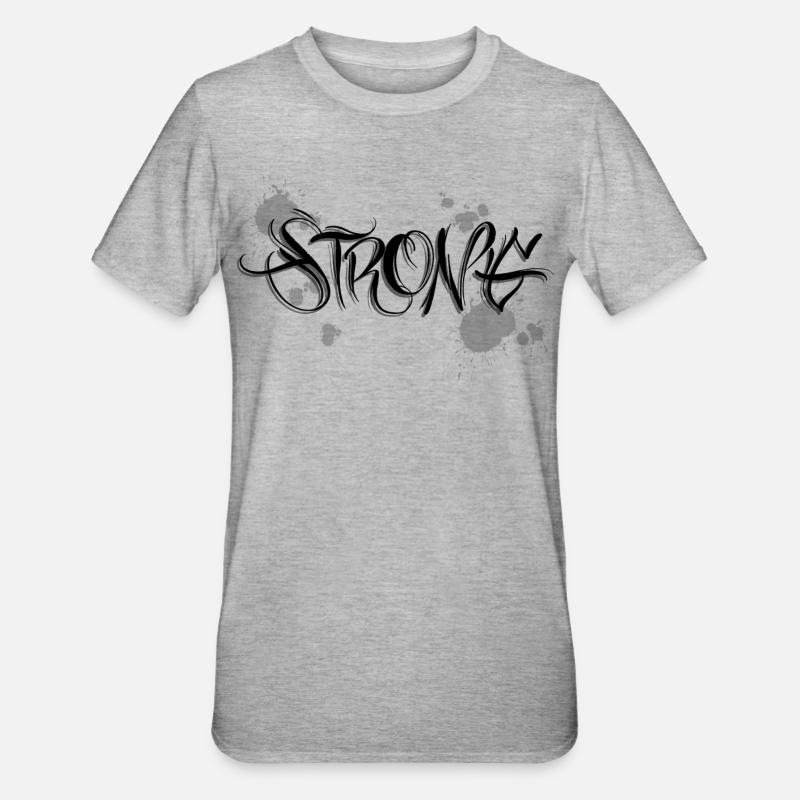 Stark Strong Motivation Graffiti - Unisex Polycotton T-Shirt - heather grey
