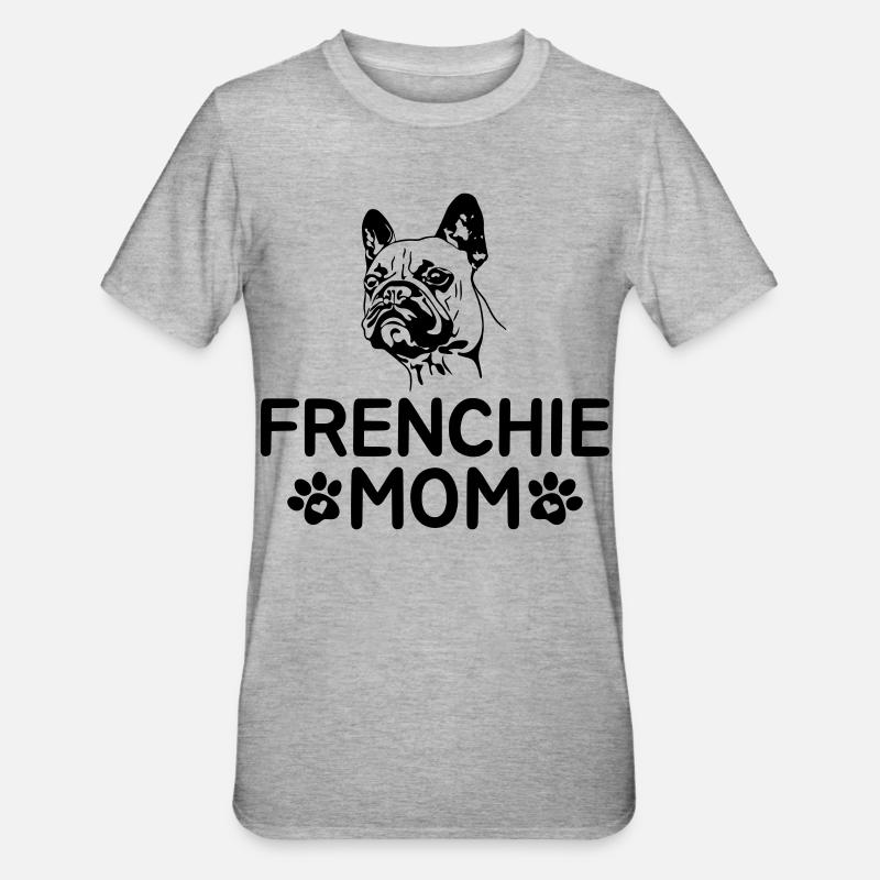 Frenchie Maman - T-shirt polycoton Unisexe - gris chiné