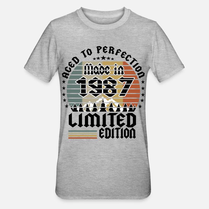 Édition limitée 1987 - T-shirt polycoton Unisexe - gris chiné