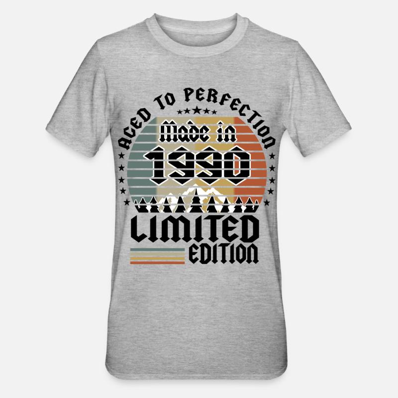 Édition limitée 1990 - T-shirt polycoton Unisexe - gris chiné