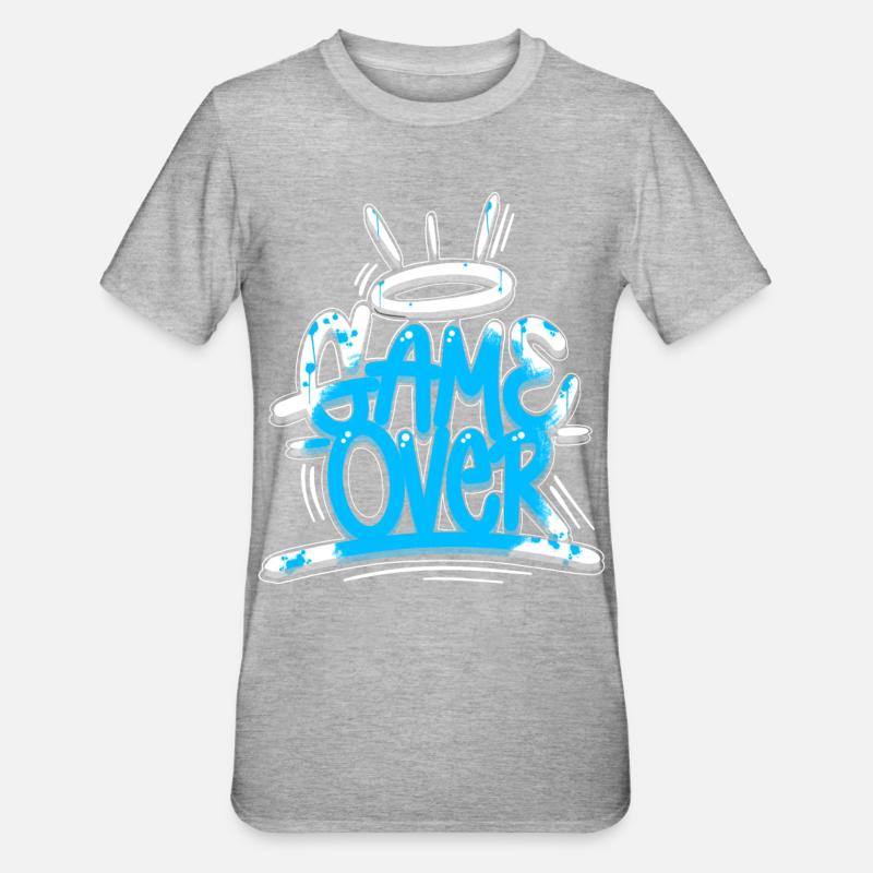 Game Over Graffiti Blue - T-shirt polycoton Unisexe - gris chiné