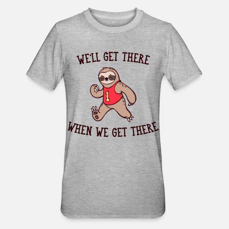 Snail's Pace Animal Sloth Statement Slow - Unisex Polycotton T-Shirt - heather grey