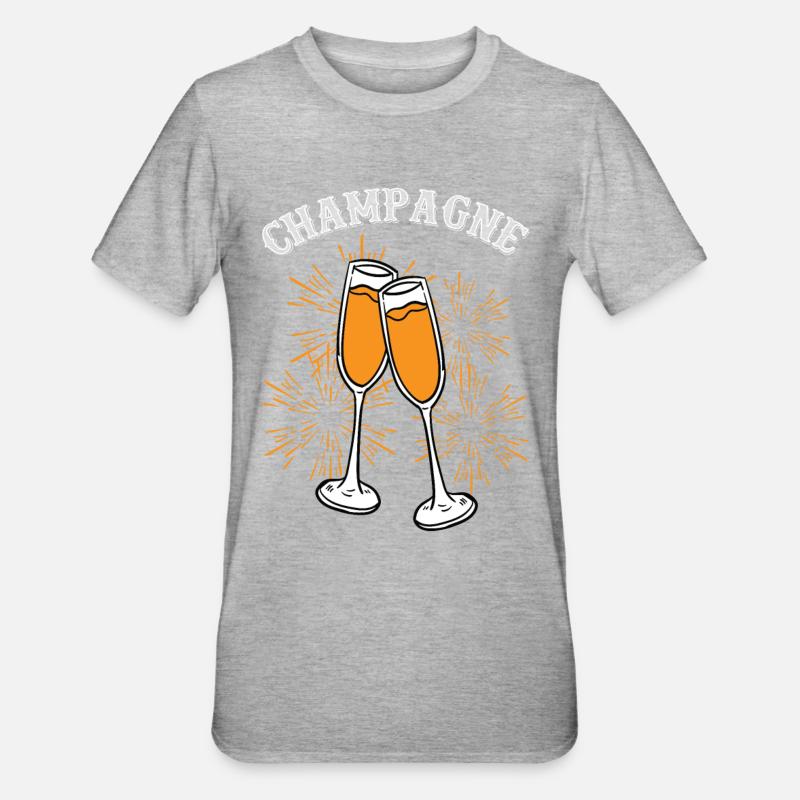 avec deux flûtes de - T-shirt polycoton Unisexe - gris chiné