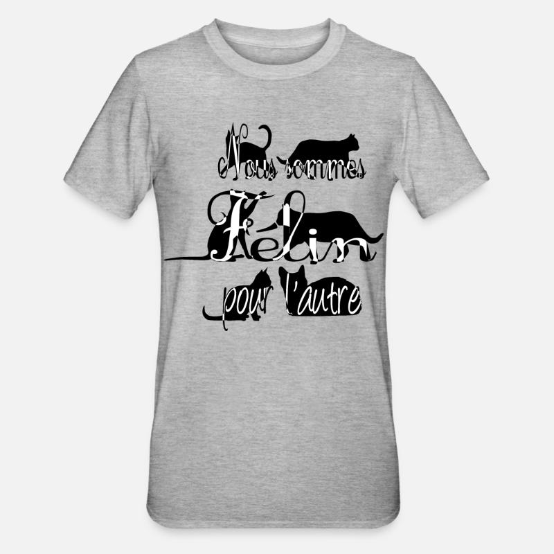 Katze - Unisex Polycotton T-Shirt - Grau meliert