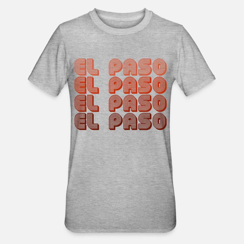 Motif rétro El Paso Gradient - T-shirt polycoton Unisexe - gris chiné