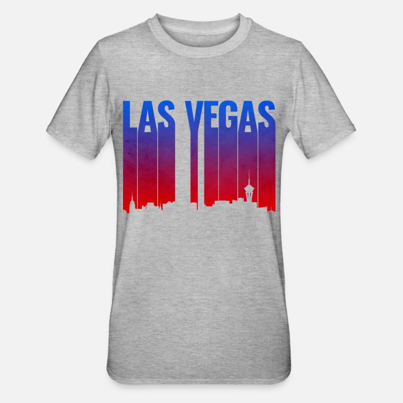 Las Vegas Gradient Skyline Silhouette - Unisex Polycotton T-Shirt - heather grey