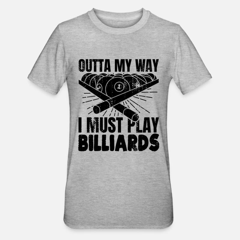 Drôle de joueur de billard - T-shirt polycoton Unisexe - gris chiné