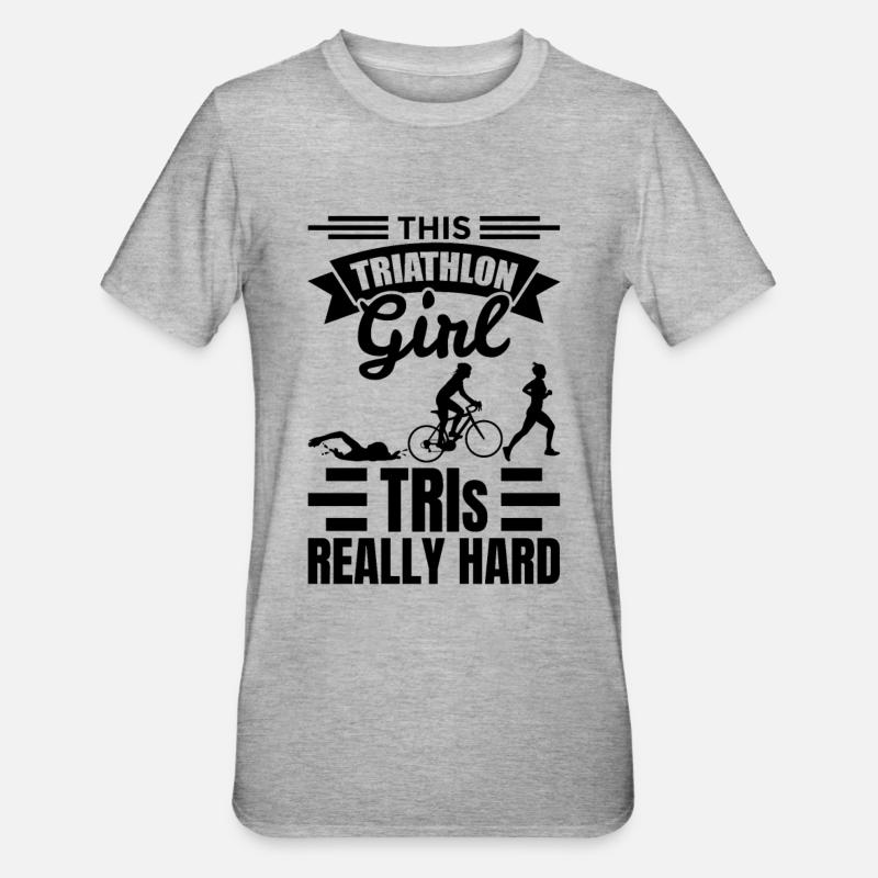 Triathlètes filles - T-shirt polycoton Unisexe - gris chiné