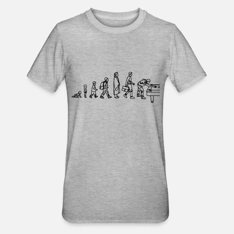 Billard Evolution - Unisex Polycotton T-Shirt - Grau meliert