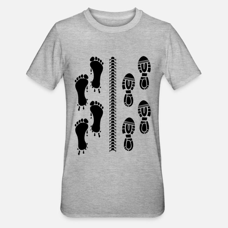 Empreinte d’un triathlète - T-shirt polycoton Unisexe - gris chiné