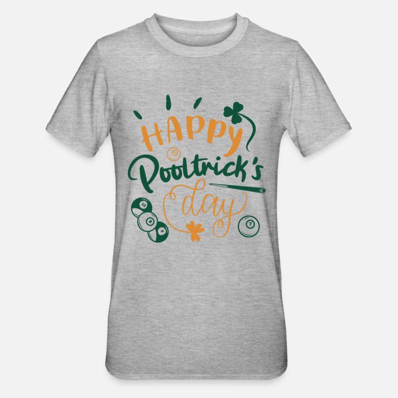 St. Patrick's Billard - Unisex Polycotton T-Shirt - Grau meliert