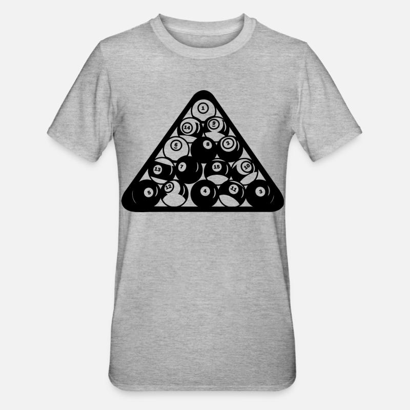 Triangle de billard - T-shirt polycoton Unisexe - gris chiné