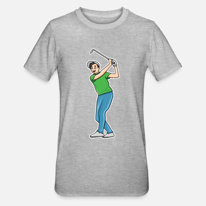 Dessin animé Golf - T-shirt polycoton Unisexe - gris chiné