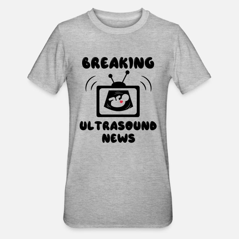 Déclaration de grossesse de bébé cardiaque - T-shirt polycoton Unisexe - gris chiné