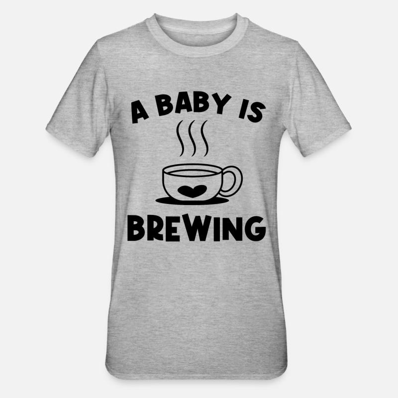 Grossesse Bébé Ventre Grossesse Déclaration Bébé - T-shirt polycoton Unisexe - gris chiné