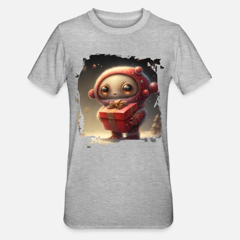 Cuddly space hero with gift - Unisex Polycotton T-Shirt - heather grey