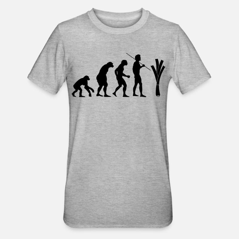 évolution du poireau - T-shirt polycoton Unisexe - gris chiné