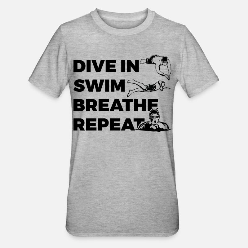 Routine de natation - T-shirt polycoton Unisexe - gris chiné