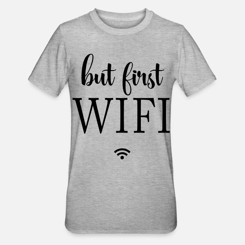 Schwarze Flächen Minimaldesign - Unisex Polycotton T-Shirt - Grau meliert
